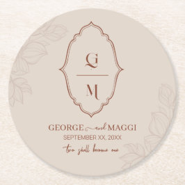 1. Briefe, Bräuche mit Magnolienlinie Art Runder Pappuntersetzer