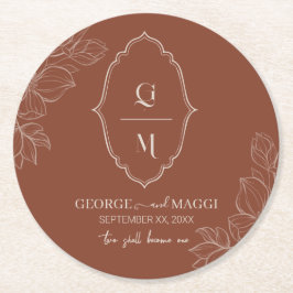 1. Briefe, Bräuche mit Magnolienlinie Art Runder Pappuntersetzer