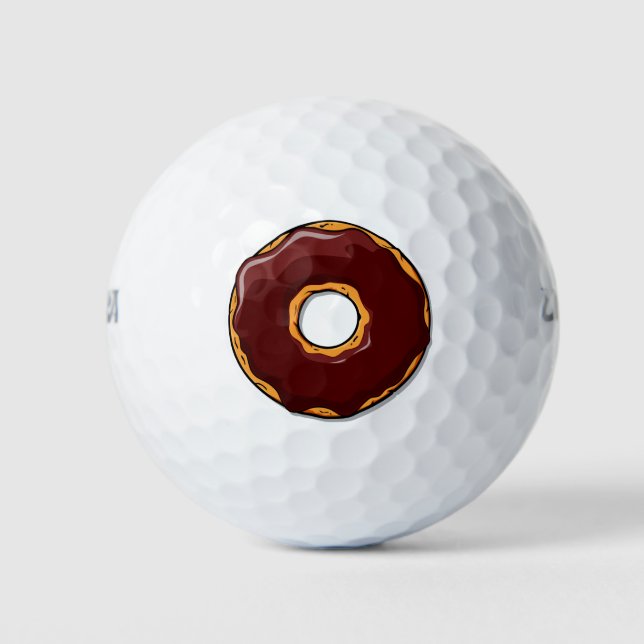 1 Cartoon Chocolate Donut Design Golfball (Vorderseite)