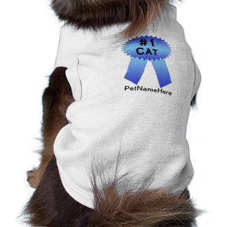 #1 Cat Prize Ribbon Blue T-Shirt
