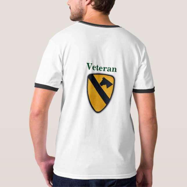 1. Cavalry Cav Airmobile Erste-Team Veteranen T-Shirt (Rückseite)