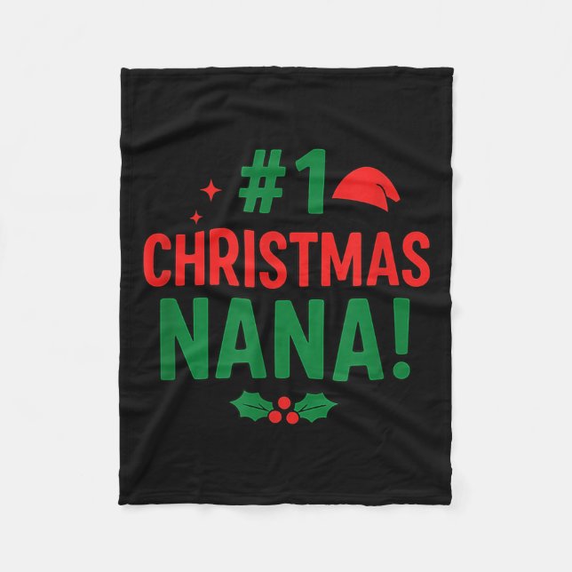 #1 Christmas Nana  Fleecedecke (Vorderseite)