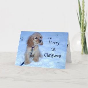 "1." CHRISTMAS TO BABY SNOWBOUND PUP SENDET "LIEBE FEIERTAGSKARTE
