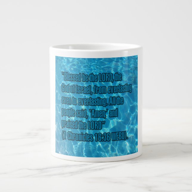 1 Chronicles 16:36 WEBU Mug Jumbo-Tasse (Vorderseite)