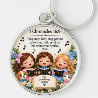 1 Chronik 16:9 Christlicher Chor Bibelvers Schlüss Schlüsselanhänger