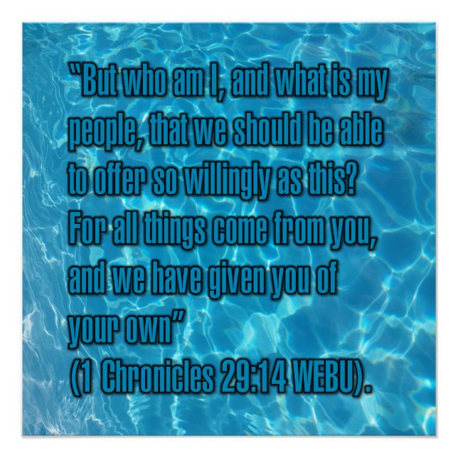 1 Chronik 29:14 WEBU Poster (Vorderseite)