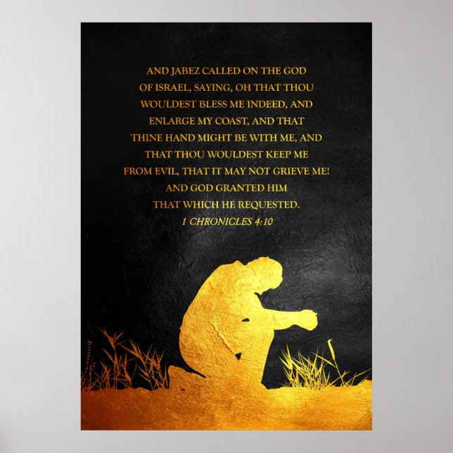 1 Chroniken 4:10 Bibelverse Poster (Vorne)