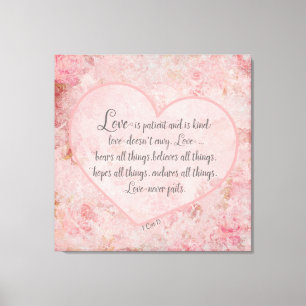 1 Cor 13 - Liebe ist Liebe des Patienten Kind Leinwanddruck