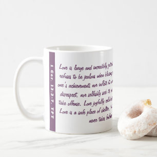 1 Cor 13 Passion Translation Plum Liebe Bible Vers Kaffeetasse