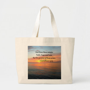 1 CORINTHIANS 13:13 SONNENRISE-FOTO JUMBO STOFFBEUTEL