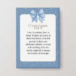 1 corinthians 13 4 5, love is patient love is kind button