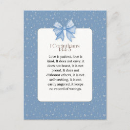 1 corinthians 13 4 5, love is patient love is kind postkarte
