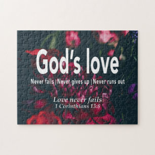 1 CORINTHIANS 13:8 LIEBE VERSAGE NIEMALS Christlic Puzzle