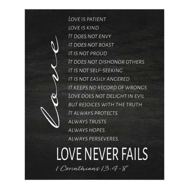 1 Corinthians 13 Love is Bible Verse Fotodruck (Vorne)