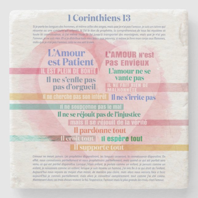 1 Corinthiens 13, Hymne à l’Amour Steinuntersetzer (Vorderseite)
