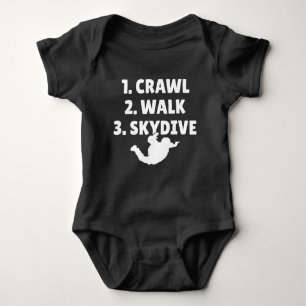1.Crawl 2.Walk 3.Skydive Baby Strampler