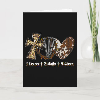 1 Cross 3 Nails Forgiven Christian Easter Gift  Karte