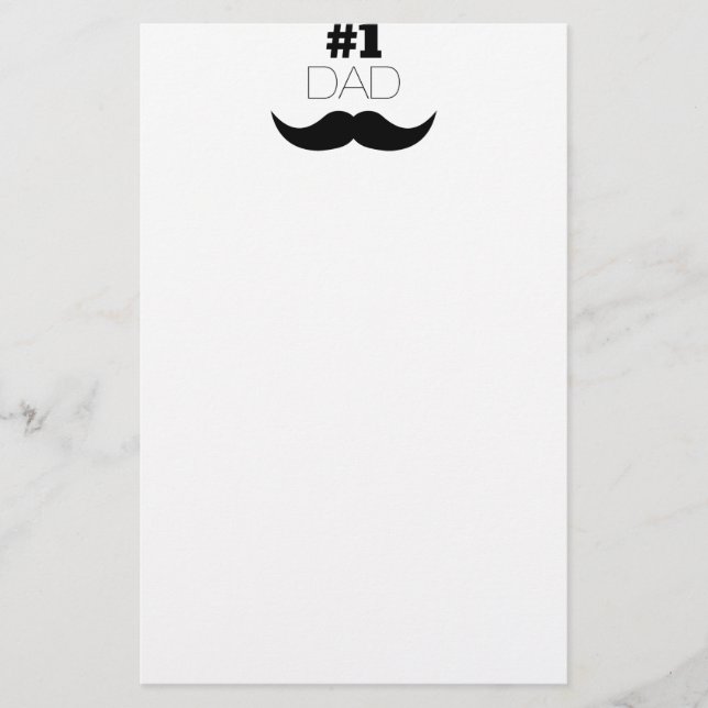 #1 Dad Black Mustache - Number One Briefpapier (Vorderseite)
