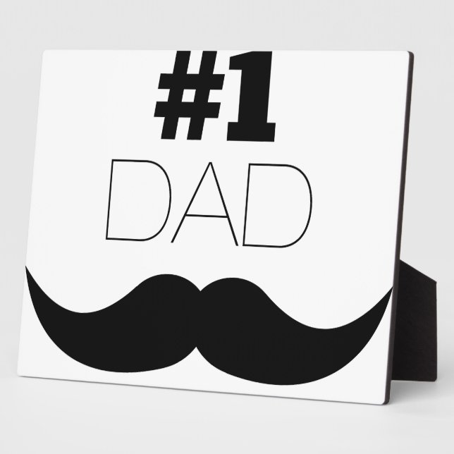 #1 Dad Black Mustache - Number One Fotoplatte (Seite)