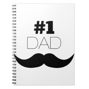 #1 Dad Black Mustache - Number One Notizblock