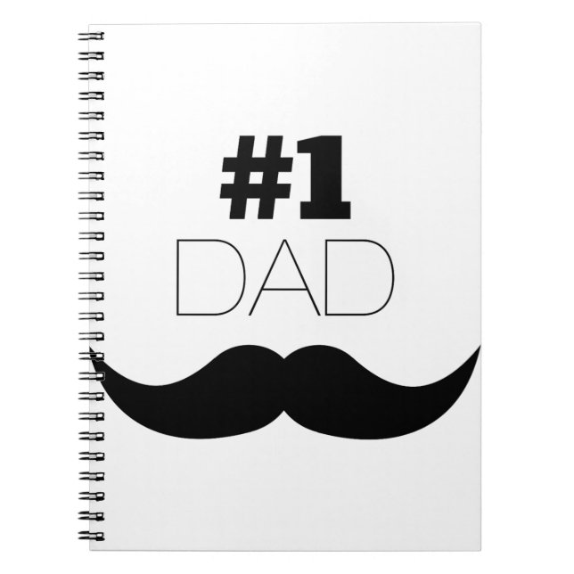 #1 Dad Black Mustache - Number One Notizblock (Vorderseite)