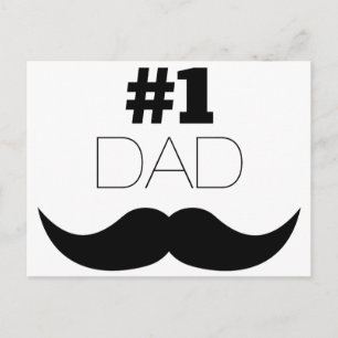 #1 Dad Black Mustache - Number One Postkarte