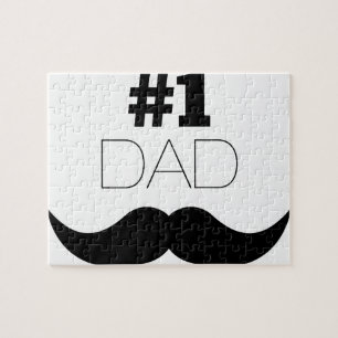 #1 Dad Black Mustache - Number One Puzzle