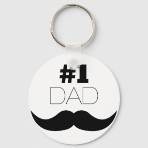 #1 Dad Black Mustache - Number One Schlüsselanhänger