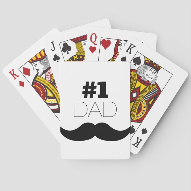 #1 Dad Black Mustache - Number One Spielkarten (Rückseite)
