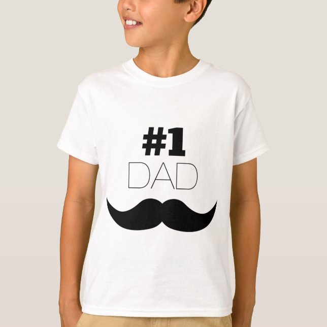 #1 Dad Black Mustache - Number One T-Shirt (Vorderseite)