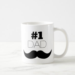 #1 Dad Black Mustache - Number One Tasse