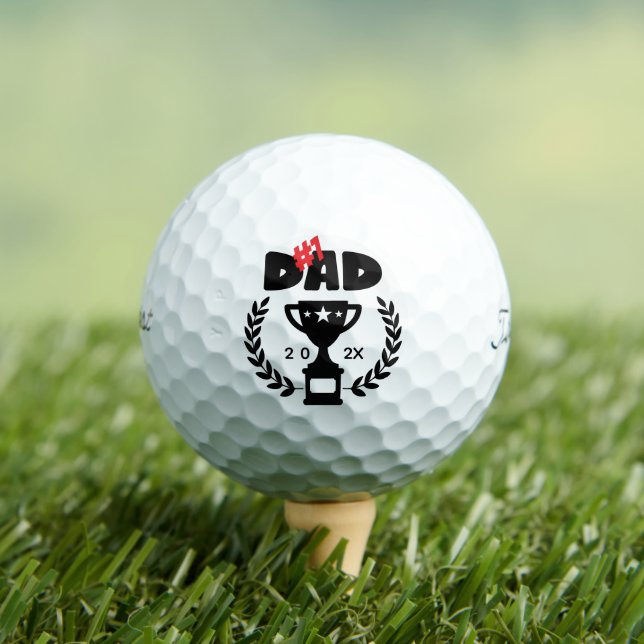 #1 Dad Golf Balls - World's Best Custom Gift Golfball (Insitu T-Shirt)