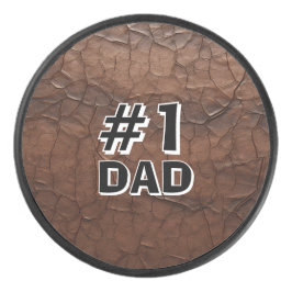 #1 Dad Leather-look Eishockey Puck