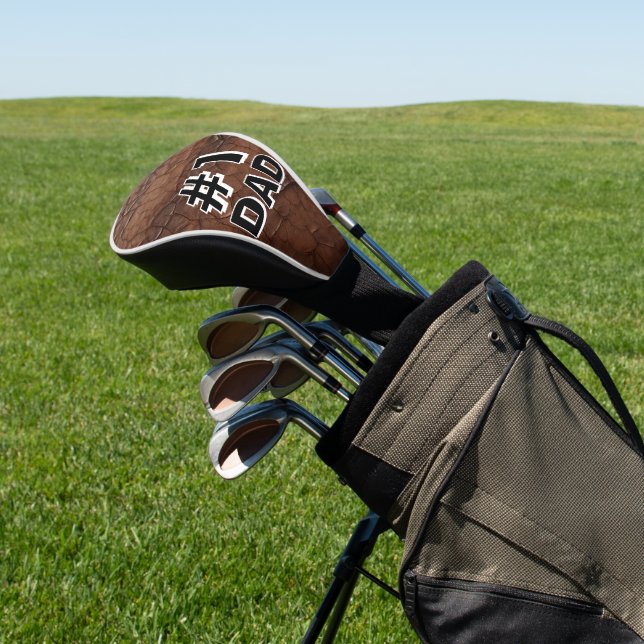 #1 Dad Leather-look Golf Headcover (In SItu)