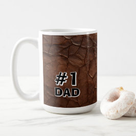 #1 Dad Leather-look Kaffeetasse