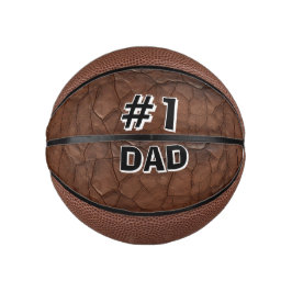 #1 Dad Leather-look Mini Basketball