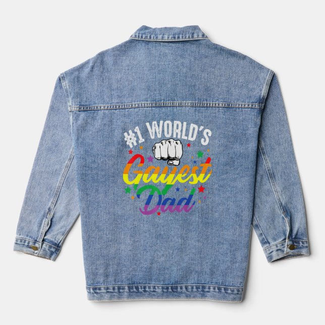 1 Der Gayest-Vater-Vatertag LGBt Pride Rain Jeansjacke (Rückseite)