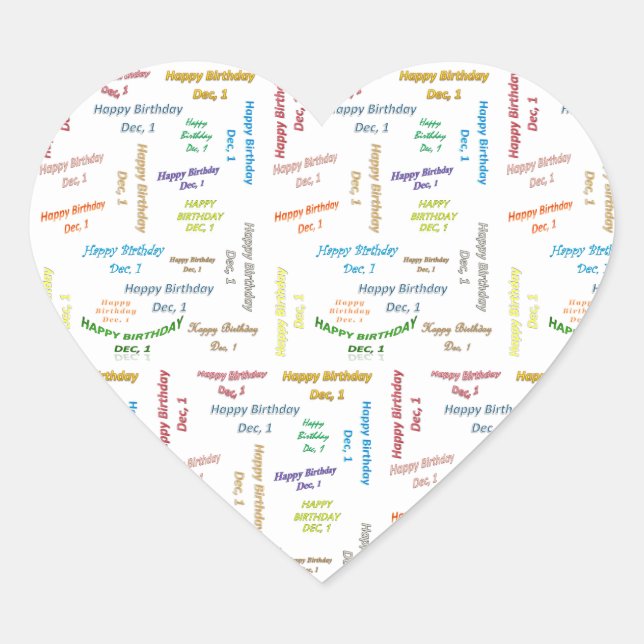 1. Dezember Herz-Aufkleber (Vorderseite)