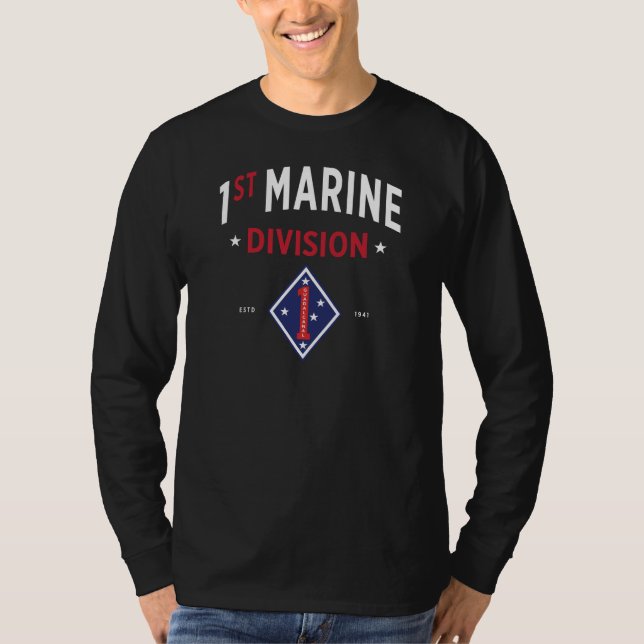 1. Division Marine - United Staaten Military Long T-Shirt (Vorderseite)