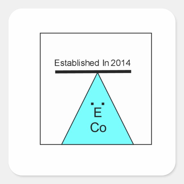 1. E Logo Quadratischer Aufkleber (Vorderseite)