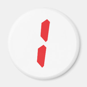 1 ein roter Wecker digital Magnet