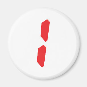 1 ein roter Wecker, digitaler Wecker Magnet