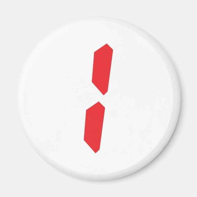 1 ein roter Wecker, digitaler Wecker Magnet (Vorne)