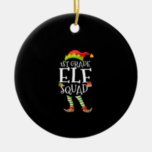 1. Elfskopf Funny Elementary Teacher Xmas Keramik Ornament