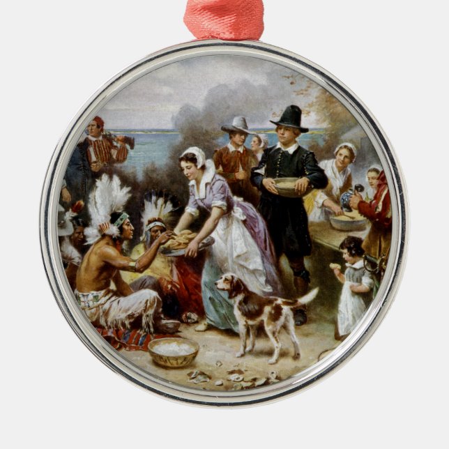 1. Erntedank Silbernes Ornament (Vorne)