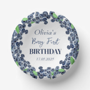 1. Erster Geburtstag Party Blaubeer Baby Mädchen Pappteller