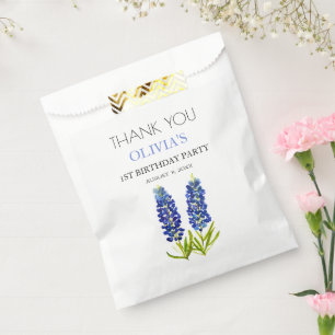 1. Erster Geburtstagsparty Bluebonnets Baby Mädche Geschenktütchen