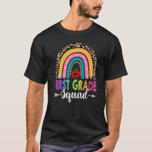 1. Erstklassige Squad Regenbogen Leopard Lehrer Rü T-Shirt