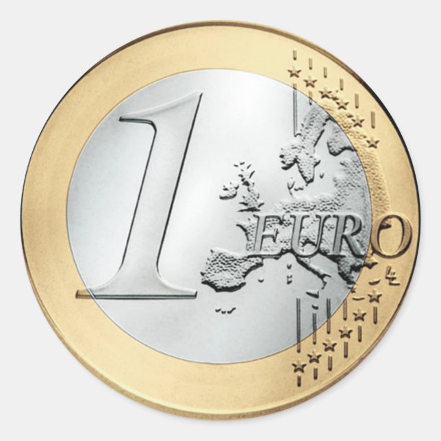 1 EURO-Münze Runder Aufkleber (Vorderseite)