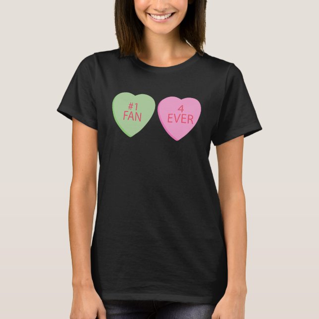 1 Fan 4 Ever Happy Valentines Day Conversation Hea T-Shirt (Vorderseite)